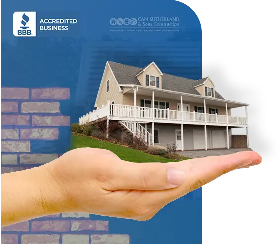 Background image of a house in a hand